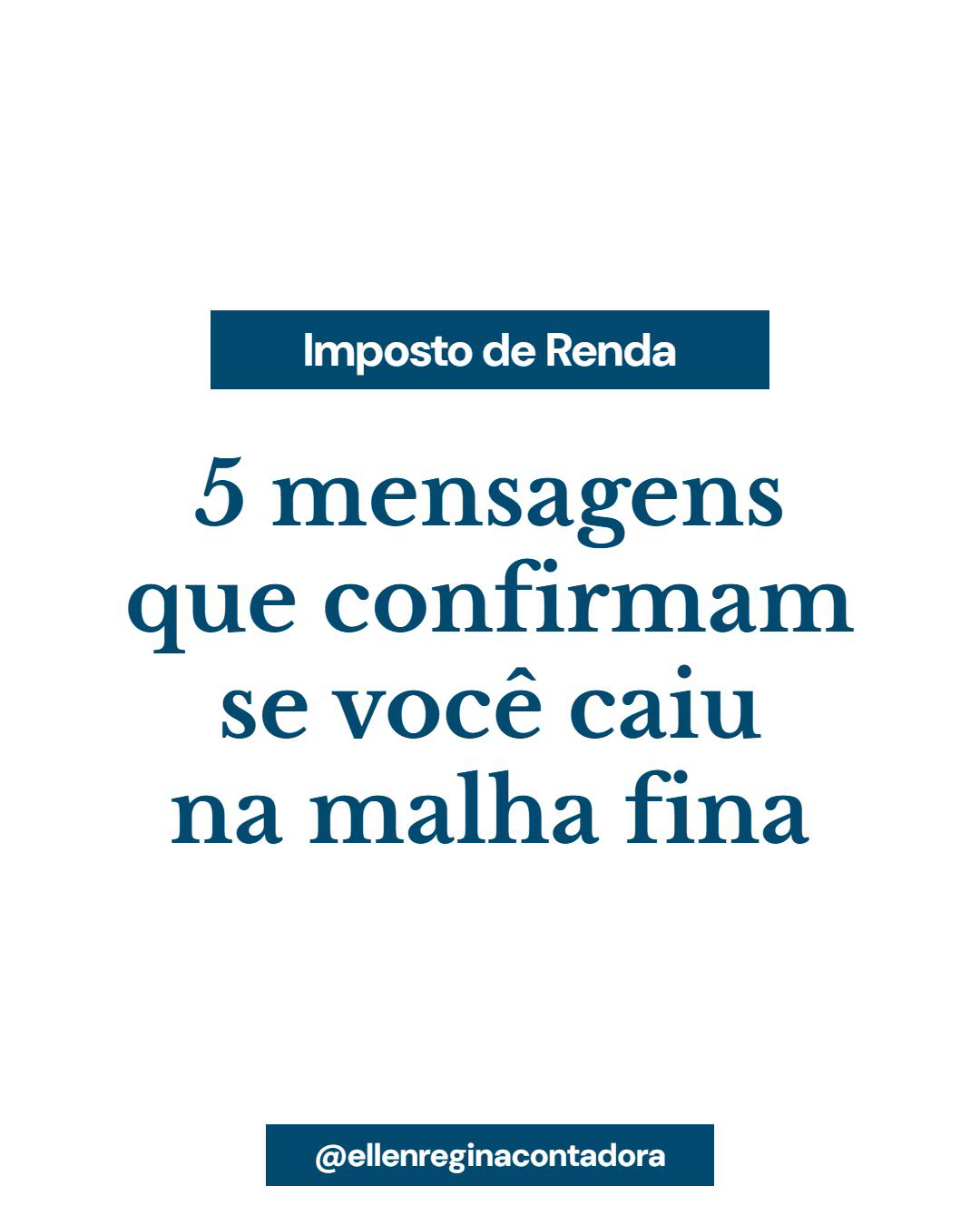 5 Mensagens Que Confirmam Que Você Caiu Na Malha Fina - Contabilidade em Presidente Epitácio - SP | @ellenreginacontadora