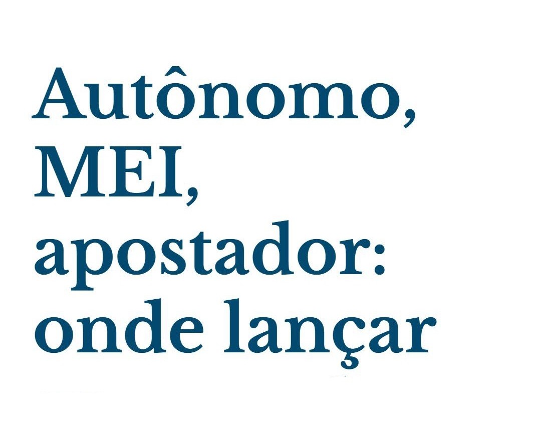 Autônomo, Mei, Apostador Onde Lançar Cada Ganho Copia - Contabilidade em Presidente Epitácio - SP | @ellenreginacontadora