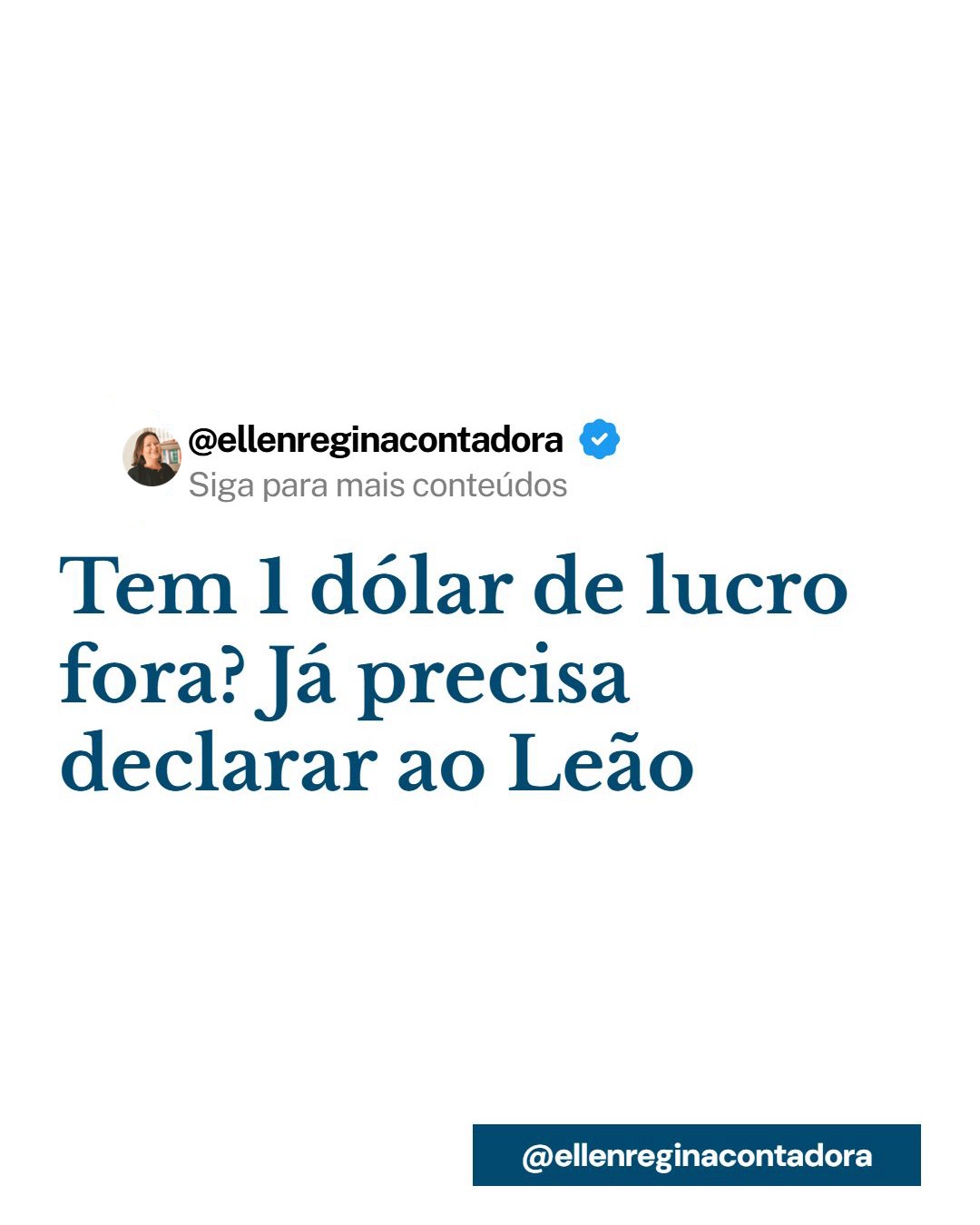 Tem 1 Dólar De Lucro Fora Já Precisa Declarar Ao Leão - Contabilidade em Presidente Epitácio - SP | @ellenreginacontadora